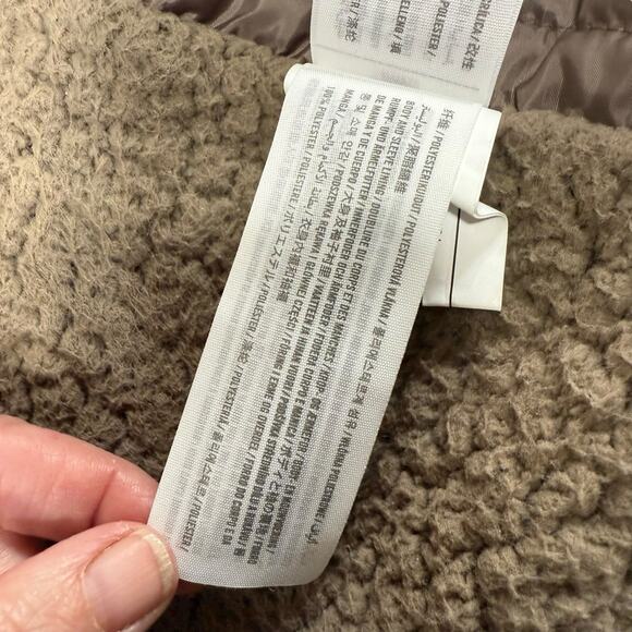 Abercrombie & Fitch Utility Parka Womens L Green Sherpa Lined Faux Fur Hood - Picture 11 of 16